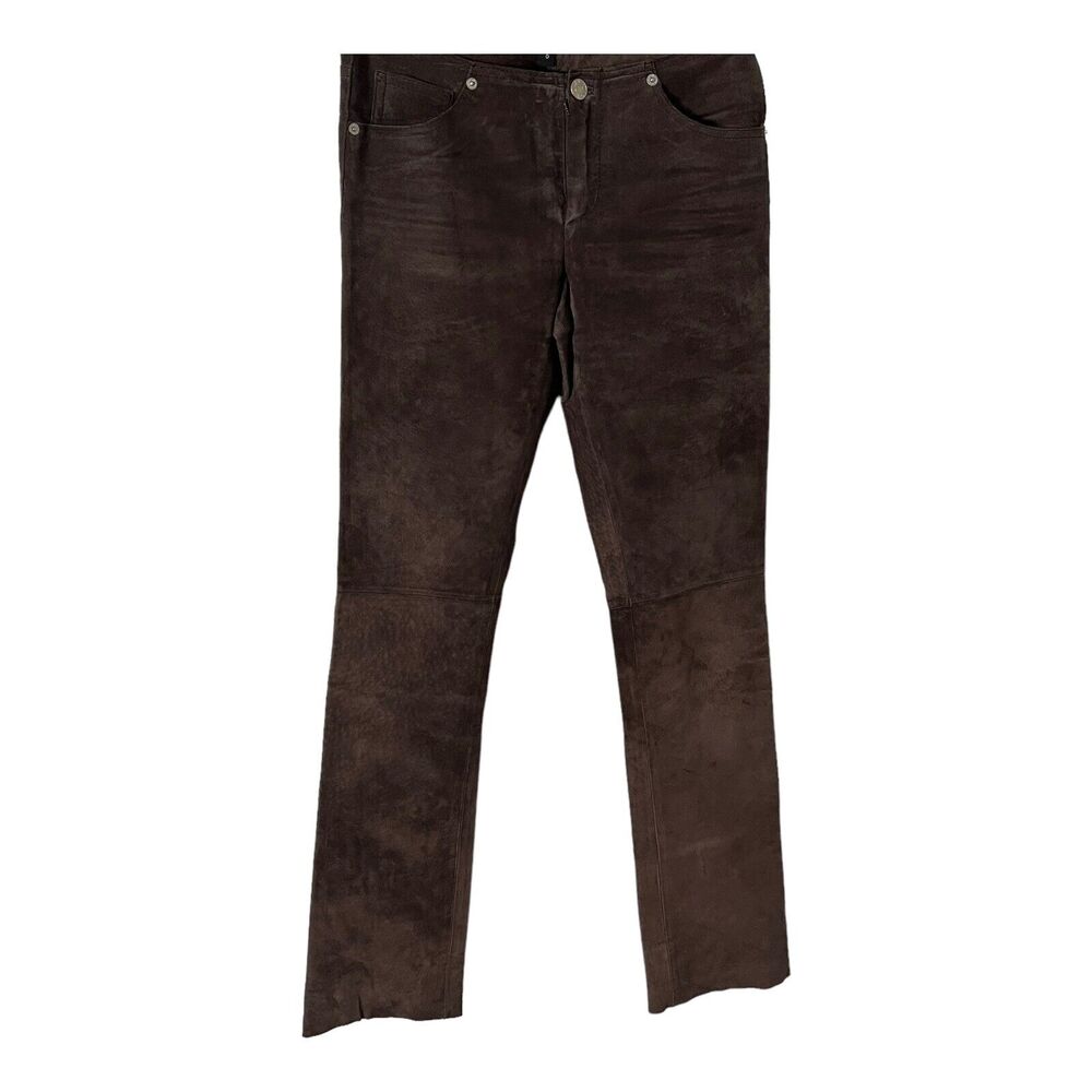 Heart Moon Star women's brown leather suede pants size 0
